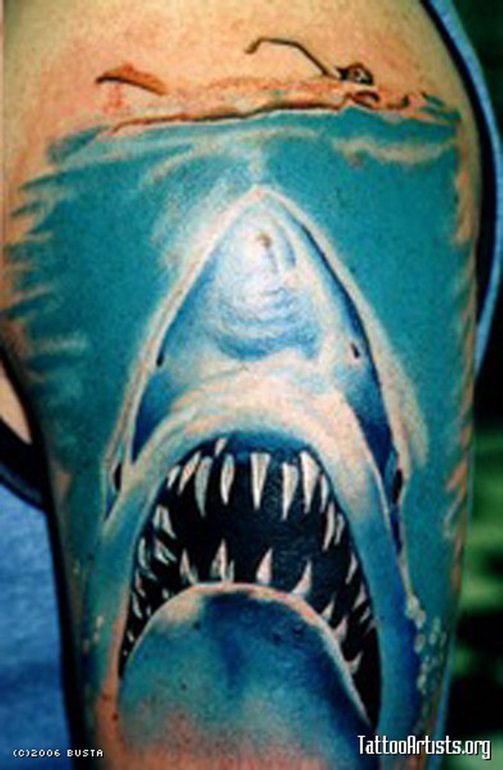 Челюсть акулы тату